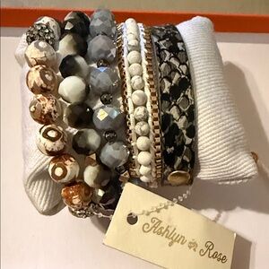 NWT Ashlyn & Rose Multi-Color Mixed Bead Bracelet Set